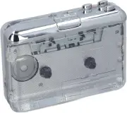 Portable Cassette Player, Transparent USB C Cassette to MP3 Converter with Au...