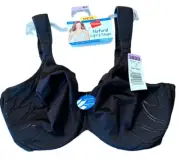 Hanes Size 38DD Black Padded Underwire Bra - New