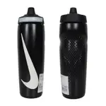 NIKE REFUEL 瓶蓋擠壓水壺 24 OZ-慢跑 登山 單車 N100766609124 黑白