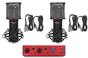 Focusrite Clarett+ 2Pre USB-C Audio Recording Interface + (2) Studio Microphones