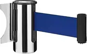 Retractable Queue Barrier Belt, Retractable Ribbon Barrier Crowd Control Outdoor Stainless Steel Wall Mount Red Belt Sport Stanchion Queue 3.0Meters for Management(Blue)