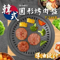 在飛比找momo購物網優惠-【精準科技】韓式圓形烤肉盤不沾鍋款 露營神器 韓式烤肉盤 燒