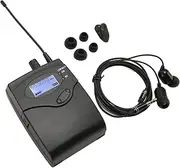 Bodypack Receiver 550 to 580MHz Stereo Earphone Monitor Receiver for Band Stage Studio, Black, Minimalist