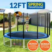 New 12ft Trampoline Basketball Kit Free Ladder Spring Net Safety Pad Cover Round