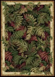 Home Dynamix Black Tropical Machine Made Ferns Area Rug Nature Print 11033-450