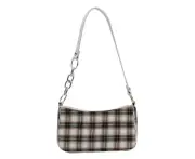 Fashion Designer Plaid Handbags Women Lattice Underarm Shoulder Bags New Travel Handbags (black)