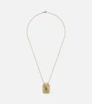 [Marie Lichtenberg] Marie Lichtenberg Clover 18kt gold and enamel pendant necklace with diamonds One Size gold