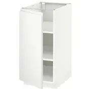 METOD base cabinet with shelves, white/Voxtorp matt white, 40x60x80 cm