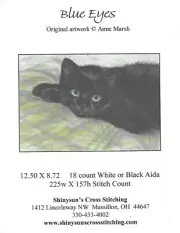 Shinysun's Cross Stitching - "Blue Eyes" Cat - Chart - NIP