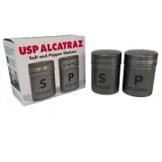 USP Alcatraz Salt And Pepper Shakers Stainless Steel New In Original Box