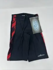 Dolfin Swim Shorts Boys Size 22 Black Red, New! Swim Team