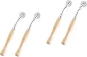Operitacx 2sets Cross-Stitch Tailor Sewing Tool Steel Toothed Wheel Scanning Line Wheel Round Delimit Scribe for Neat Hand Sewing 2pcs*2