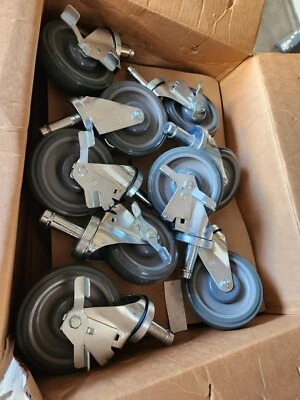 5”Locking Chrome Swivel Caster for Wire Shelving Units - 19 Wheels