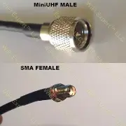 USA-CA RG58 MINI UHF MALE to SMA FEMALE Coaxial RF Pigtail Cable