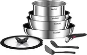 Tefal Ingenio L8979804 8-Piece Cookware Set, Suitable for All Heat Sources Including Induction, Non-Stick Coating, Stainless Steel, Stackable