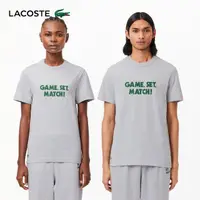 在飛比找momo購物網優惠-【LACOSTE】男裝-標語棉質短袖T恤(灰色)