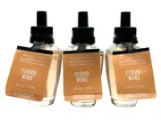 NEW 3 BATH & BODY WORKS CLOUD NINE WALLFLOWERS HOME FRAGRANCE 0.8 OZ REFILL BULB