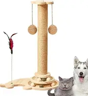 Cat Scratcher Post | Interactive Indoor Cat Toy - Multifunctional Pet Teaser Toy for Physical Exercise, 4-in-1 Kitten Scratcher Post