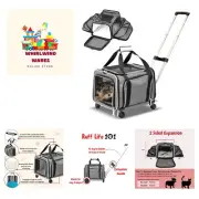 Airline Approved Expandable Pet on Wheels- Two Sided Expandable Rolling - De...