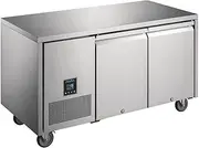 Polar U-Series 2 Doors Counter Freezer, 196 Liter Capacity, Silver