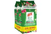 Ajax Eco Antibacterial Cleaning Wipes Vanilla & Berries 220 Pack