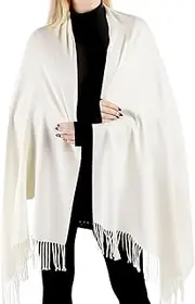 [JSTHHTT] Scarfs for Women, Womens Imitation Cashmere Scarf, Large Pashmina Shawls and Wraps, Ladies Scarves, Scarves Wraps, Winter Scarf, Warm Stoles, for Wedding Scarfs for Winter, Off-white, One Size