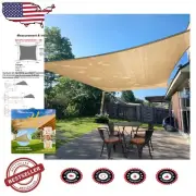 Elegant Sand Rectangle Shade Sail 6'x12' - UV-Blocking Outdoor Canopy