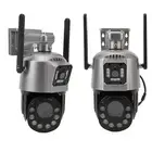 EU Plug 100‑240V Dual Lens Security Camera WiFi PTZ Motion Detection Night V Hot