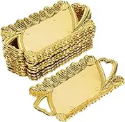SOLUSTRE Gold Mini Tray 12pc Fruit Plate Candy Storage Snack Serving Dessert Serving Buffet Outdoor Kitchen Elegant