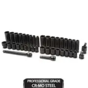 Husky Socket Sets 3/8" (40Pieces) Drive Impact Accessory Set Intermediate Metric