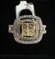 0.46 ct Natural Yellow Diamond Ring | 0.54 ct Side Diamonds | 14k YWG | 5.1 Gram