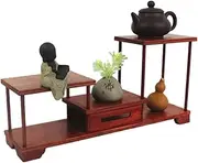 Rosewood Antique Shelf Solid Wood Chinese Style Small Duobao Pavilion Purple Sand teapot Mortise and Tenon Shelf Storage Rack Display Stand,B
