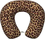 DEXNEL Leopard Patterned Wallpaper Airplane Travel Pillows, Memory Foam Pillow Suitable For Airplane,Sleeping,Travel