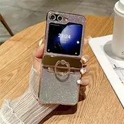 Case for Samsung Galaxy Z Flip 6 5 4 3 ZFlip flip4 Flip5 Bracket Diamond Gradient Plating Cover,Purple,for Samsung Z Flip 4