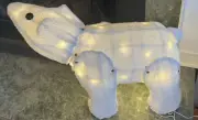 Pottery Barn Standing Lit Polar Bear small Christmas New wo box