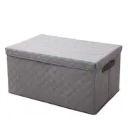NNEAGS Small Grey Non-Woven Diamond Quilt Grid Fabric Storage/Organizer Box