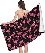 JBYJBX Lovely Red Flamingos Print Beach Towel Quick Dry Sandproof Microfiber Beach Bath Towel for Travel Pool Camping