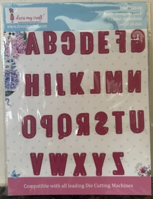 Dress My Craft DMCD2849 Basic Designer Dies Capital Alphabets Set Of 26 Dies