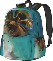 [vacsAX] Caribbean Islands School Backpack Rucksack Large Capacity Back Pack with Front Pocket Lightweight School Bags