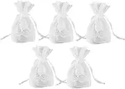 TEHAUX 5pcs Jewelry Bag Pouch Bags Mini Zipper Baggies Filler Clear Tote Bag Goodies Bag The Tote Bag Handbag Storage Bag Candy Bag Creative Drawstring Bag Portable Bag Yarn White