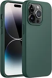 JETech Silicone Case for iPhone 14 Pro Max 6.7-inch, Silky-Soft Touch Full-Body Protective Phone Case, Shockproof Cover with Microfiber Lining (Midnight Green)