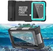 Mangix Waterproof Phone Case,Universal Diving Phone Case Pouch Dry Bag Beach Travel Essentials Outdoor Surfing Swimming Snorkeling Photo Video Case for iPhone/Samsung/Google/Motorola (Black/Blue)