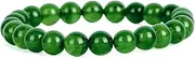 [TAURISH] Natural Green Jade Bracelet for Women and Men, 8mm Healing Crystal Beads, Stretchable Length, Brings Prosperity and Balance Pack of 2, Medium, Gemstone, Jade
