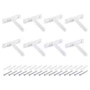 10Pcs 3 Inch Wall Mounting Floating Shelf Bracket Blind Shelf Support, White