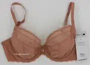 NWT Chantelle C18K10 "Modern C Chic" 3-Part, Soft Cup, Plunge, Lace Bra, Blush