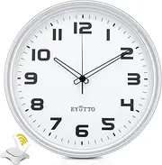 eYotto Smart Wall Clocks Battery Operated, 12 inch Non Ticking Modern Digital Wall Clock Silent for Living Room Bedroom Kitchen Office Classroom Décor Gift