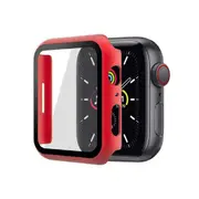 ZUSLAB for Apple Watch Series 7 (2021) 41mm Hard Case with Tempered Glass Screen Protector Ultra Thin Anti Fall Tough Protective Cover - Red