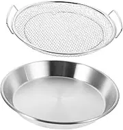FELTECHELECTR Stainless Steel Sieve Kitchen Oil Tray Multi-use Drying Pan Frying Oil Filter Kitchen Drain Strainer