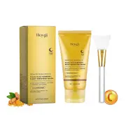 Kojic Acid Turmeric Night Wrapping Mask, Peel off Facial Mask with Brush
