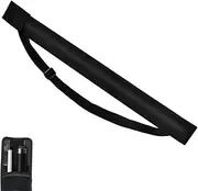 Snooker Cue Case with Adjustable Strap Hook and Loop Closure Pool Cue Case Bag Fabric Carry Bag Anti Dust Dirt and Scratch Lightweight Portable for 1/2 Snooker Billiard Stick Rod (Black)